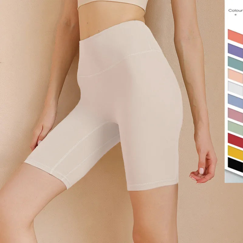 Newests Fabric Fitness Women High Waist Running Biker Shorts Custom Seamless Quick Dry Breathable Womens Gym Yoga Short