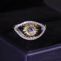 C8181 Handcrafted Excellence Jewelry Wholesale Women CZ Diamond and June Birthstone Rainbow Blue Moonstone Ring Sliver