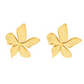 Vintage Dangle Earrings for Ladies Floral Pattern Stainless Steel Petal Stud Earrings Classic Style Cubic Studs