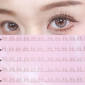 Hot Selling 5 Rows Brown Lower Lashes 5-6MM Mixed Length Pre Glued Eyelashes No Glue Needed Private Label 60PCS Clusters Lash