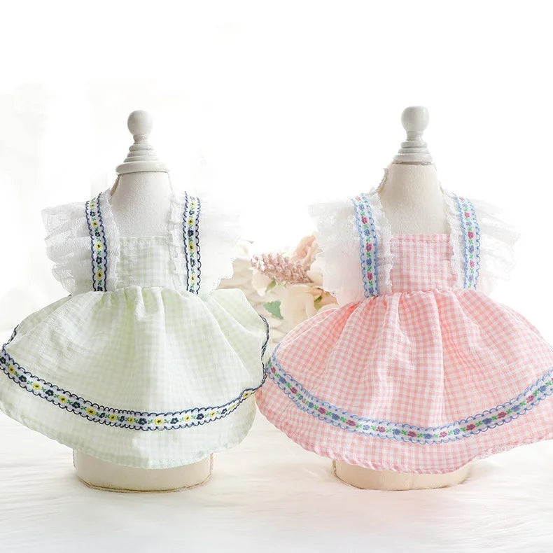 Dog Clothes - Spring/Summer Thin Cat Princess Dresses Wholesale Lace and Ruffles for Small Breed Dogs - Teddy Pet Apparel