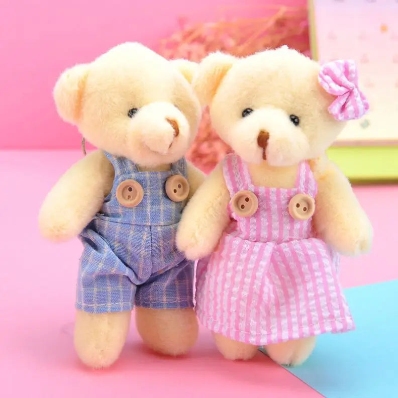 Couple Teddy Bear Plush Keychains Toys Play House Toys Gift Plush Doll Bear Keychain Wedding Decor Stuffed Animal Toys Wholesale