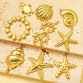 Beimai OEM Pendant Starfish Shell Conch Turtle Gold Plated Stainless Steel Jewelry Accessories