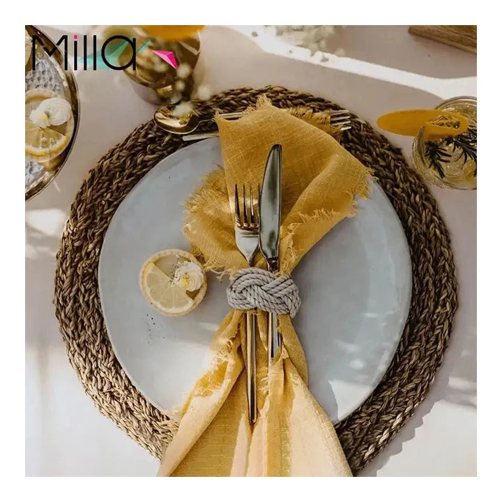 Outdoor Pastoral Natural Style 100%Cotton Cloth 42cm*42cm Square Table Linen Cotton Napkins