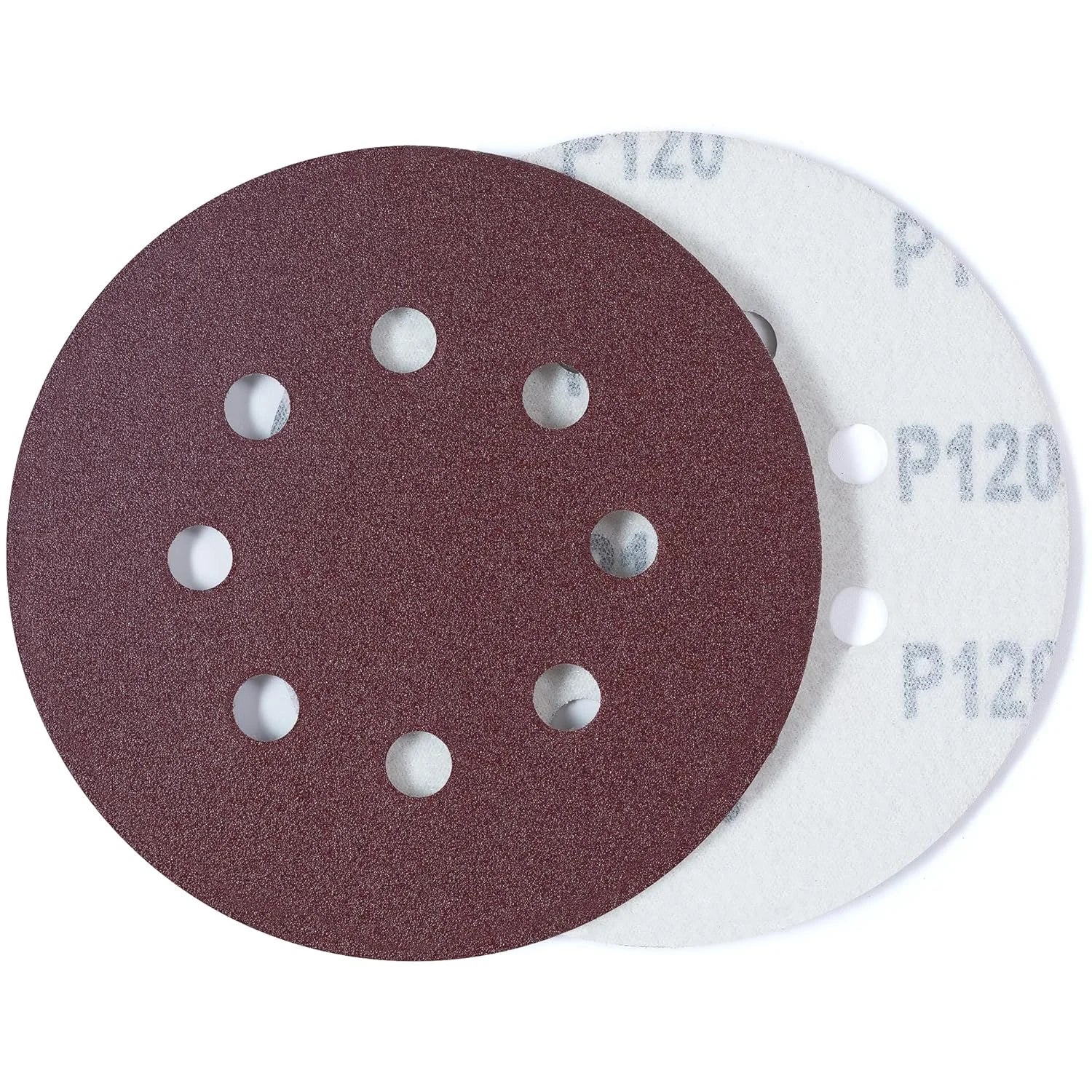DE Warehouse 5 Inch 8 Hole Sanding Discs - 10Pcs Aluminum Oxide Sandpaper 40-2000 Grit Hook & Loop for Orbital Sanders