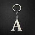 Custom Laser Engraving 3D Logo Blank Silver Zinc Alloy A-Z Initial Letter Metal Alphabet Fashion Keychain ODM/OEM Bag Purse