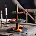 Rock Three-layer Tray Shelf Tea Multi-layer Party Fruit Plate Dessert Japanese Table Cake Stone Plate