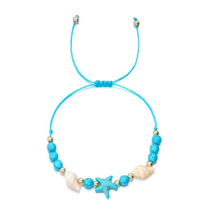 European and American Bohemian Sea Star Shell Conch Rice Bead Bead  Jewelry Summer Beach Vacation Bracelet