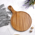 Acacia Wood Round Chopping Board Restaurant Kitchen Utensils for Breakfast and Pizza Cutting Ready Goods