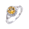 A3245 Abiding Jewelry Hot Sale Changeable Stone Rings Sterling 925 Silver Rings Natural Citrine Rings