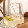 Wholesale Packaging Box Portable Cardboard PVC Mothers Day White Pink Transparent Cake Flower Box with Handle
