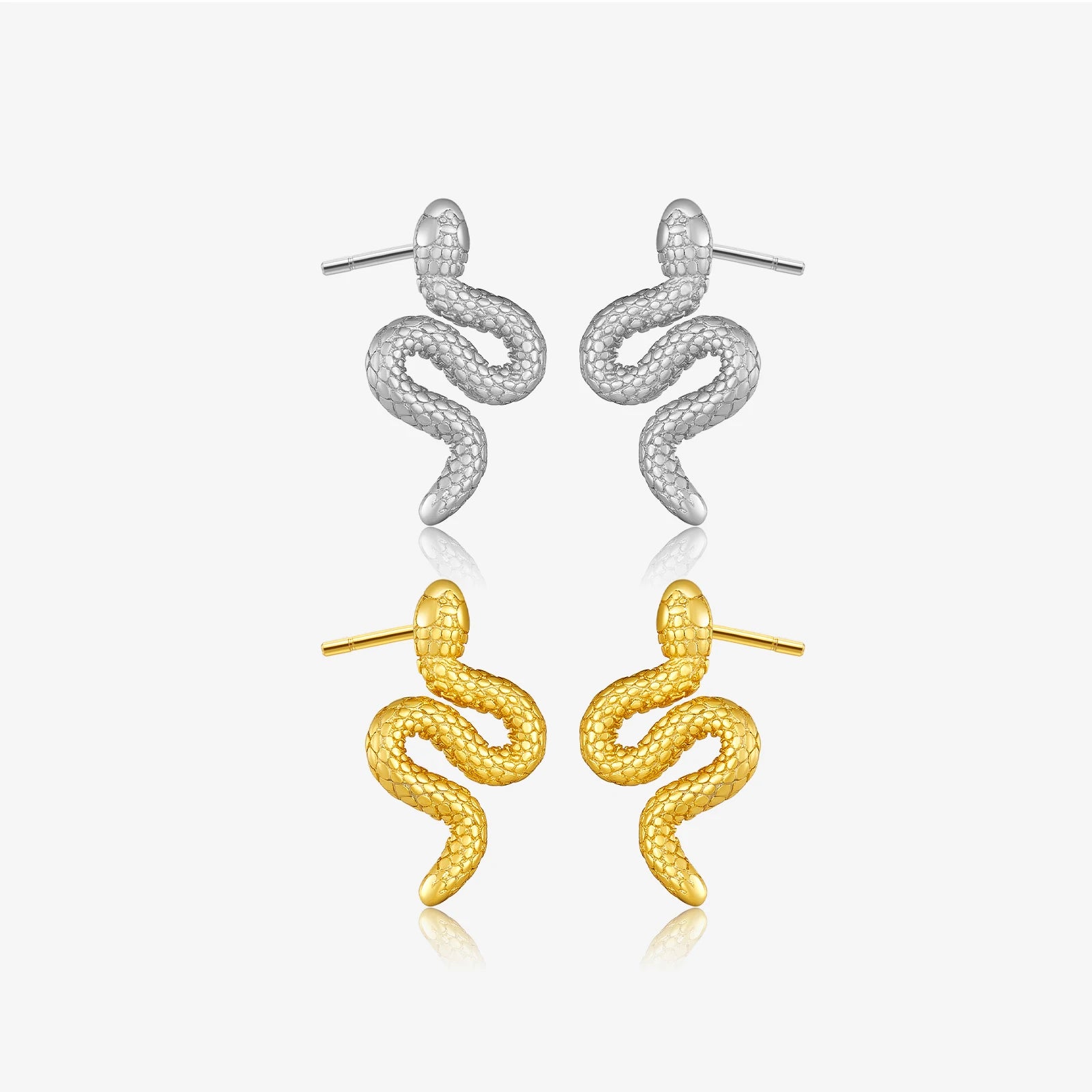 FUAMAY Aretes De Plata 925 Silver Classic Vintage Fashion Jewelry Long Stud Earrings Snake Earrings