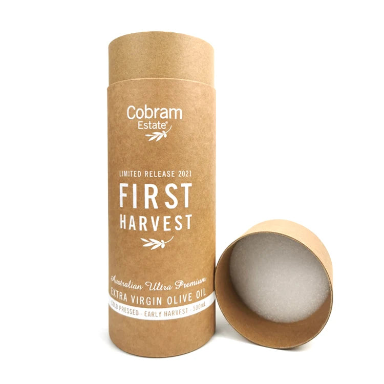 Personal Customizable Sizes Cylinder Box Cardboard Roll Edge Paper Tube Box Vanishing Stamping Finish Recycled Craft Paper for