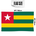 3x5Ft Togo Flag Polyester With Two Brass Grommets Single Layer Hanging Outdoor and Indoor Deco
