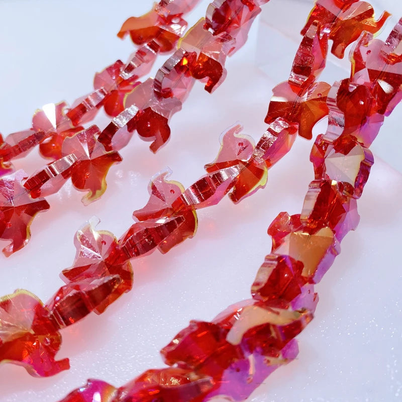 16mm Crystal Elephant Beads Diy Bracelet Necklace Material Colorful Clear Faceted Elephant Glass Beads for Jewelry Making