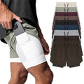 Men Running Shorts Two Layers Custom logo Sports Tight Shorts Quick Dry Breathable Active Gym Shorts
