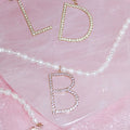 QIUHAN OEM Personalized Capital Letter Necklace A-Z Alphabet Zircon Pendant Necklace