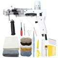 2 in 1 Tufting Gun Kit Cut Pile & Loop Pile Rug/Carpet Making Machine White with Fabric Yarns and Tools Kit 100-240V 80-120W