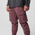 European American Men's Athleisure Basketball Sweatpants Slim Multi-Pocket Cargo Pants Outdoor Running Solid New Design 1