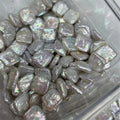 Wholesale 10-12mm square White Baroque Freshwater Pearls Pendant Beads