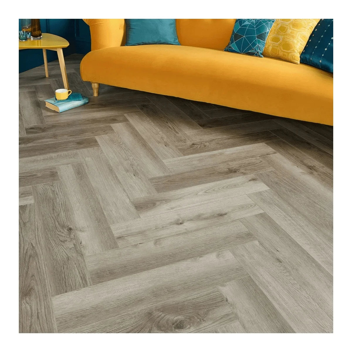 Jiangsu Factory Wood Grain Quick Easy Click System Hybrid Herringbone Oak Design SPC Vinyl Flooring