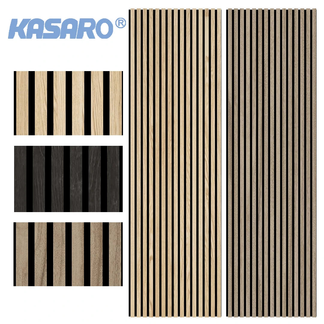 For KASARO Modern Design MDF Wood Slat Wall Panel for Hotel Ceiling Decorations and Acoustic Wall Panels