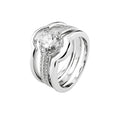 Temperament Bridal Halo Rings Micro Insert Pave Diamond Stackable Dainty Curved Design Wedding Womens 925 Sterling Silver Rings