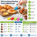Custom Logo Food Grade Heat Resistant Silicone Bread Basting Brush OEM ODM Kitchen Reusable Pastry BBQ Brush Private Label