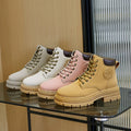 New British Style Thick Soled Boots Fashion Classic Big Head Boots Lace up Versatile Casual Boots Women
