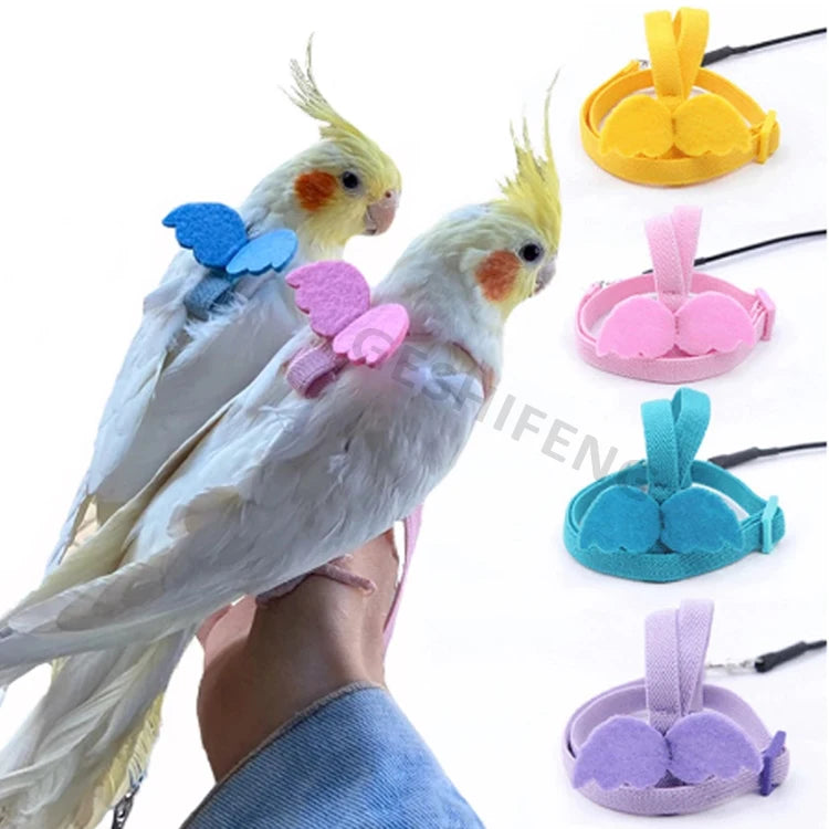 Cheap Sale Birds Harness Belt Small Medium Macaw Cockatiel Budgie Strap Adjustable Parrot Bird Harness Leash