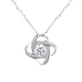 Lucky S925 Sterling Silver Four-leaf Clover Pendant Necklace for Women Girls Romantic JIANGSU Zircon for Wedding Party Gift