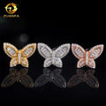 Fashion Jewelry Moissanite Diamond Butterfly Luxury Hip Hop 925 Silver Rose Gold Women Rings