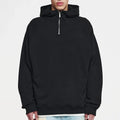 Wholesale Custom Men's Half Zip Sweatshirt Solid Color Hoodie Oversized 1/4 Custom Logo Print Plain Dyed Fleece Zip