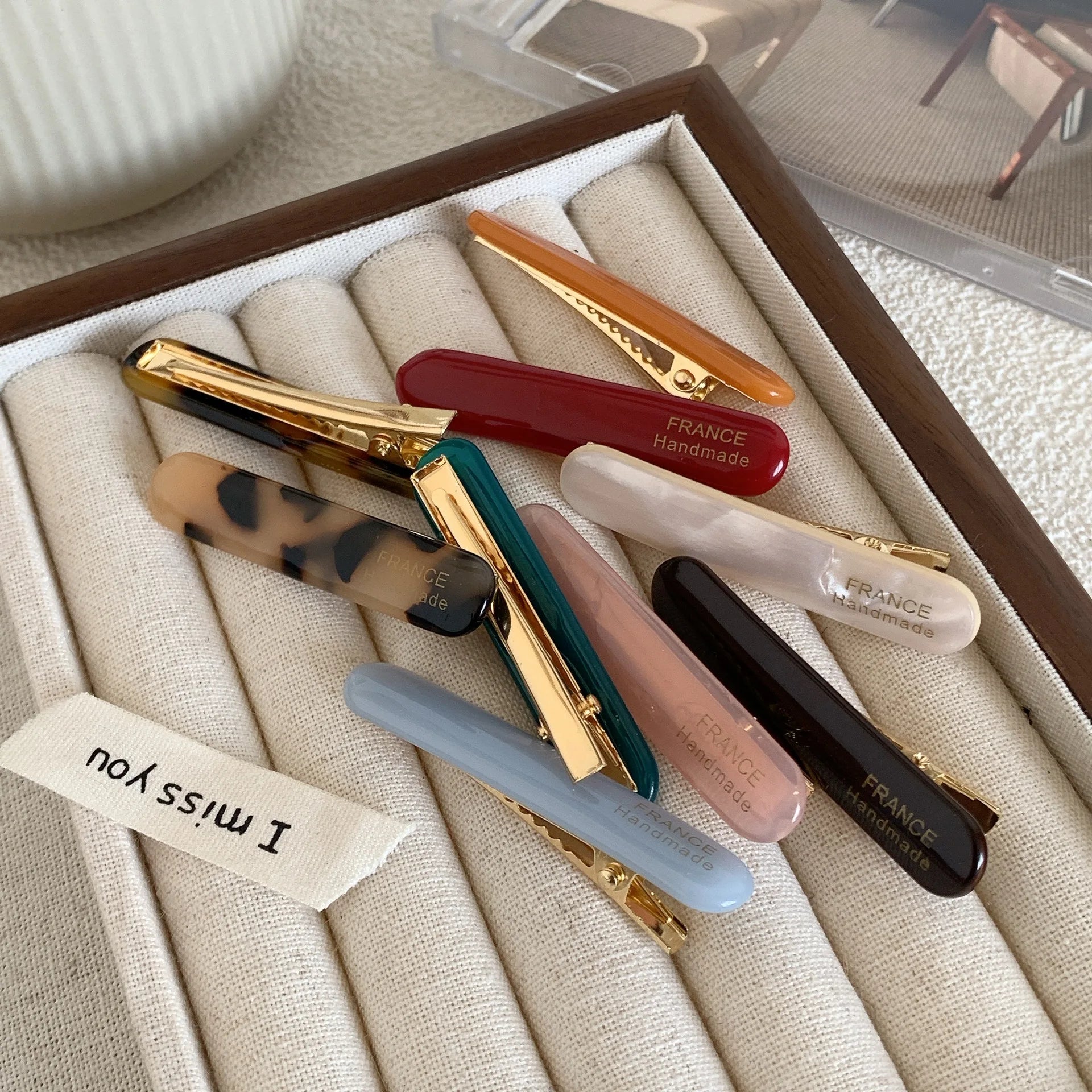 SAIYII Custom Logo Design Fashion Tortoiseshell Hair Clip Travel Vintage Korean Cellulose Acetate Hairpins for Girls
