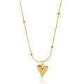 Supplier New Design Hollow Heart Pendant Necklace Korean Style Trendy Bead Choker PVD Plating Neck Jewelry Accessory Gift