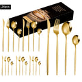 24-piece Flatware Silverware Set Black Stainless Steel Black Cutlery Set for 6 Service