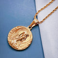 Non Tarnish Jewelry Virgin Mary Guadalupe Necklace Stainless Steel Gold Plated Pendant Virgin Mary Religious Iced Out Necklace