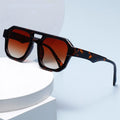Logo Custom 2025 Vintage Men Women Big Frame Square Sun Glasses UV400 Pilot Double Bridges Sunglasses