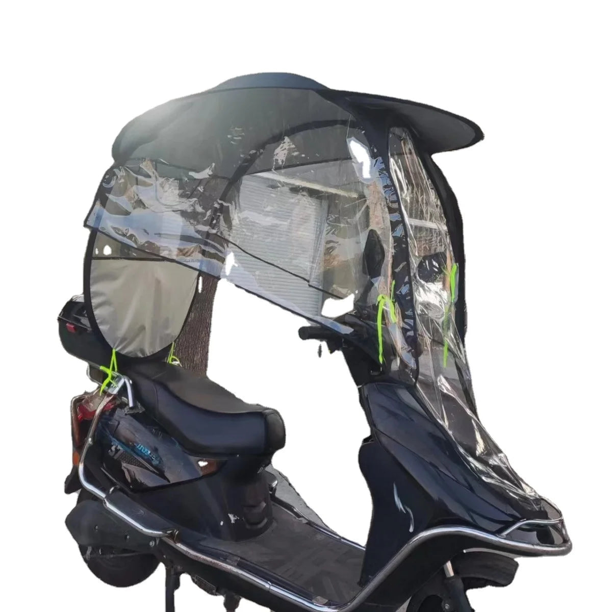 All Black Color Covered Motorcycle Umbrella Cover Bike Umbrella Waterproof Windproof Sunshade Electric Scooter Umbrella