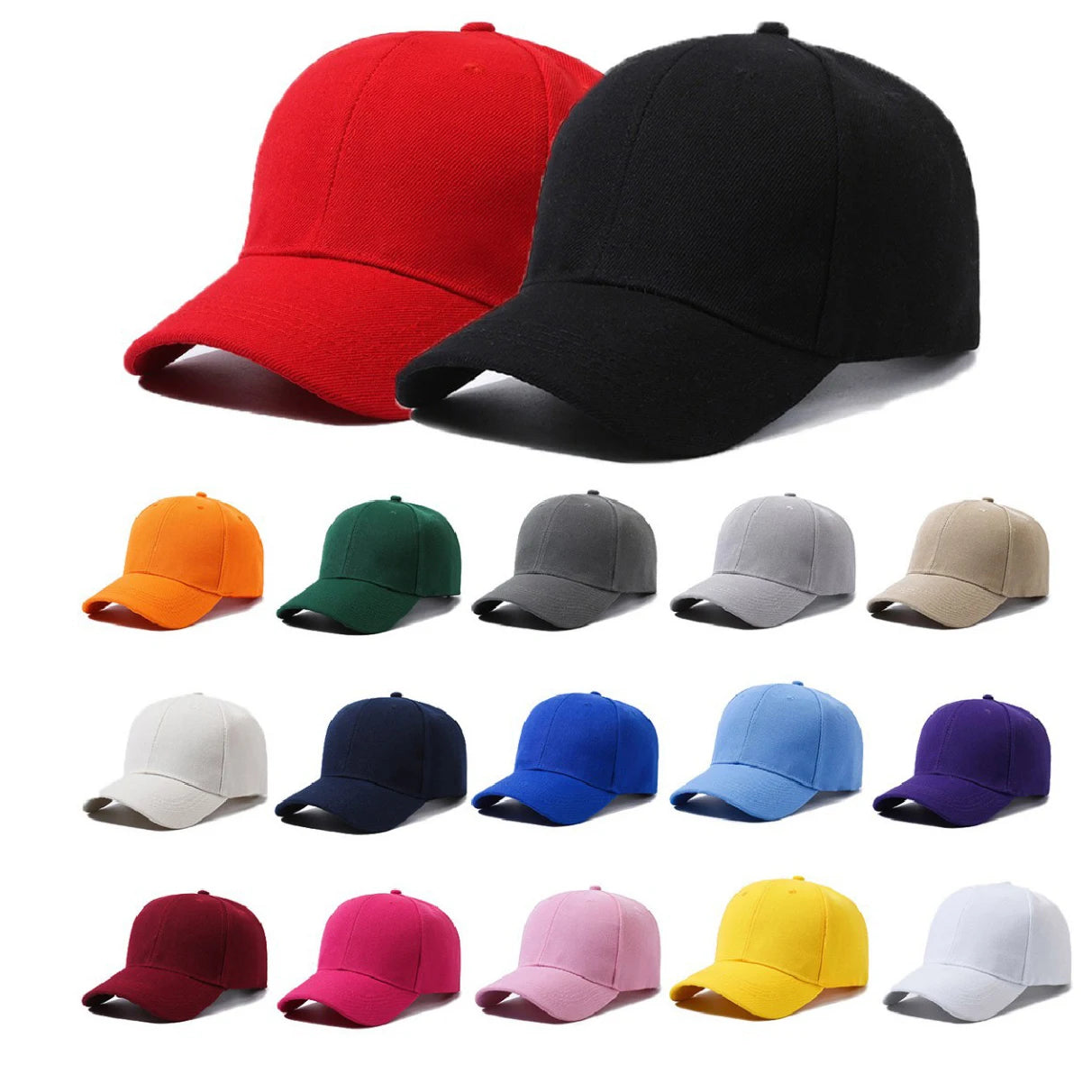 Unisex Baseball Cap Personalized Text Embroidered Solid Color Dad Hat with Custom Logo Adjustable Size Promotional Blank Caps