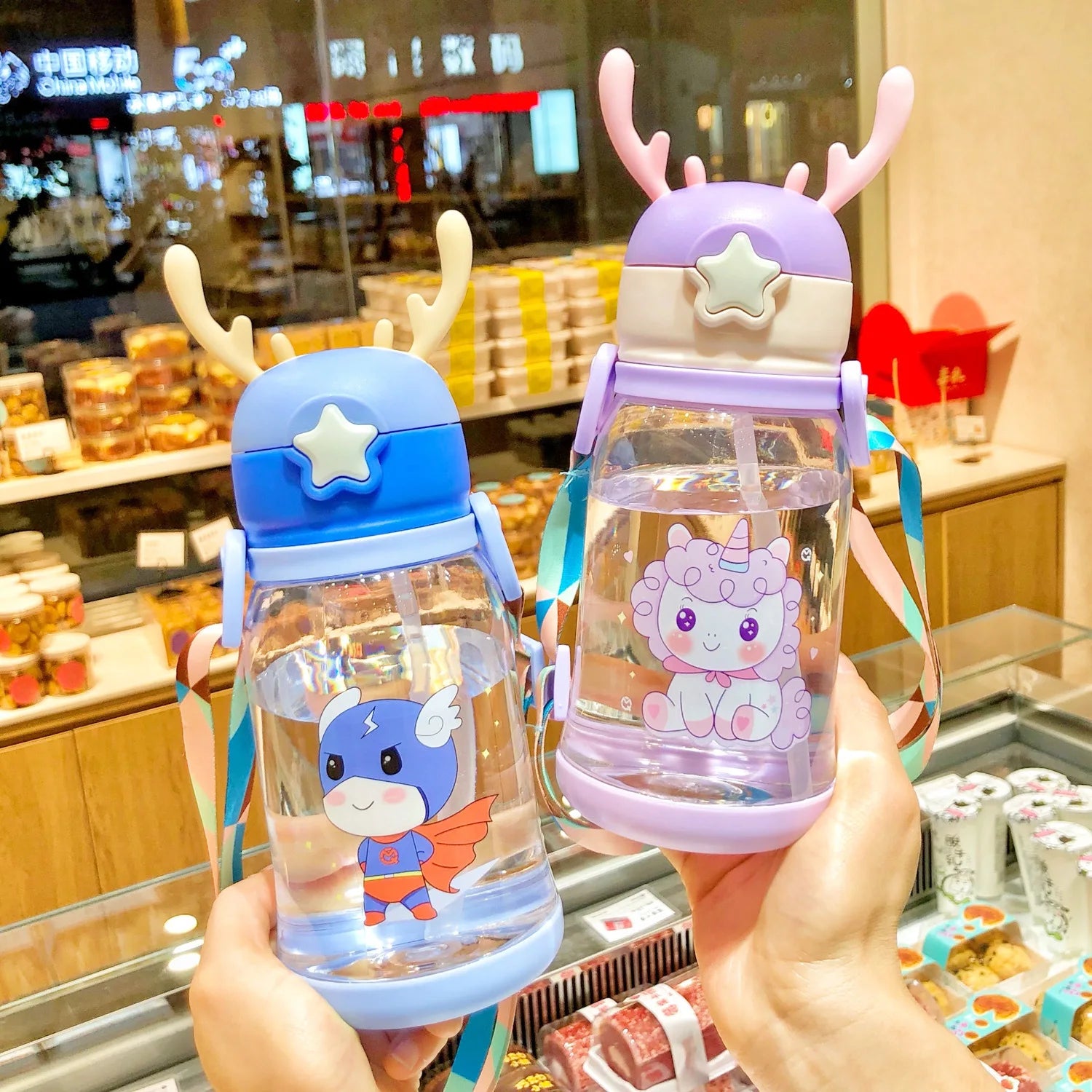 Primary School Students' Large Insulated Straw Drinking Cup Eco-Friendly Leak-Proof Cute Anti-Drop Portable Water Kettle Logo