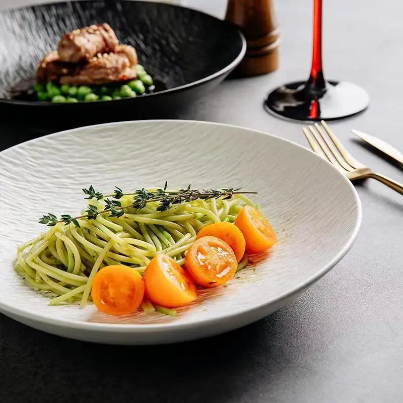 Wholesale 8" 10 Inch Ceramic Round Steak Dinner Porcelain Plate Dishes for Restaurant Hotel