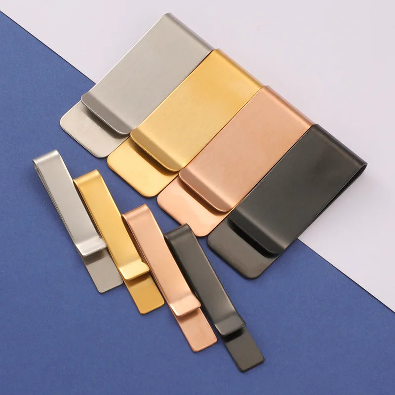 Factory Promotion Custom Personalized Logo Stainless Steel Polishing Brushing Tie Clip Ornament Cufflink Money Pen Clips for Men