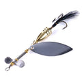 Wholesale SP182 9cm 11.6g Artificial Metal Spinner Baits Spoon Fishing Lures with Feather Hook