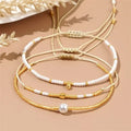 2mm Crystal Random Beaded Bracelets for Women White Pearl Copper Beads Crystal Spiritual Bracelets for Gift
