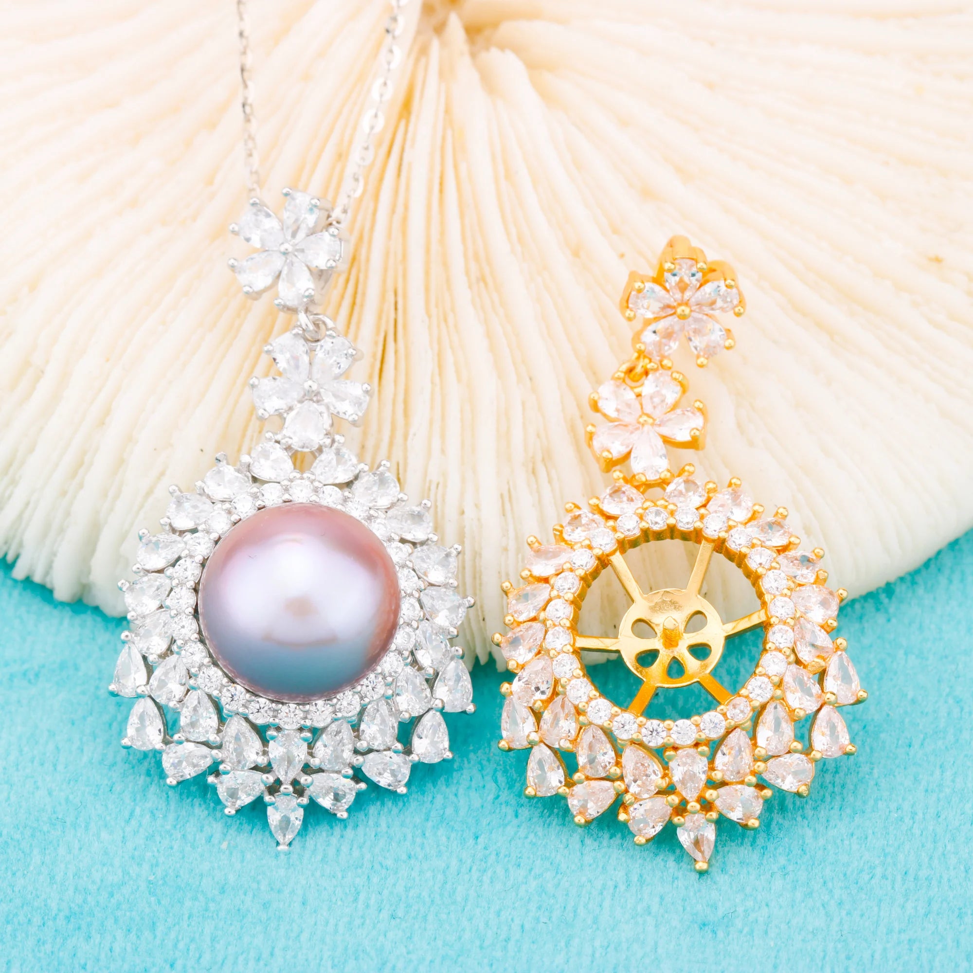 Pe011017 DIY 9-12mm Natural Freshwater Pearl Pendant Accessory 925 Sterling Silver Engagement Jewelry Necklace for Women