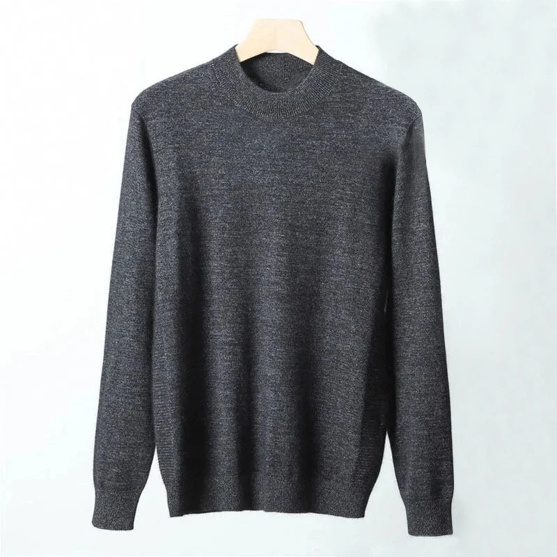 Autumn and Winter Men's Wool Blend Pullover Soft Warm Cotton Wool Pullover O-neck Long Sleeve Knitted Pullover Sweater for Men