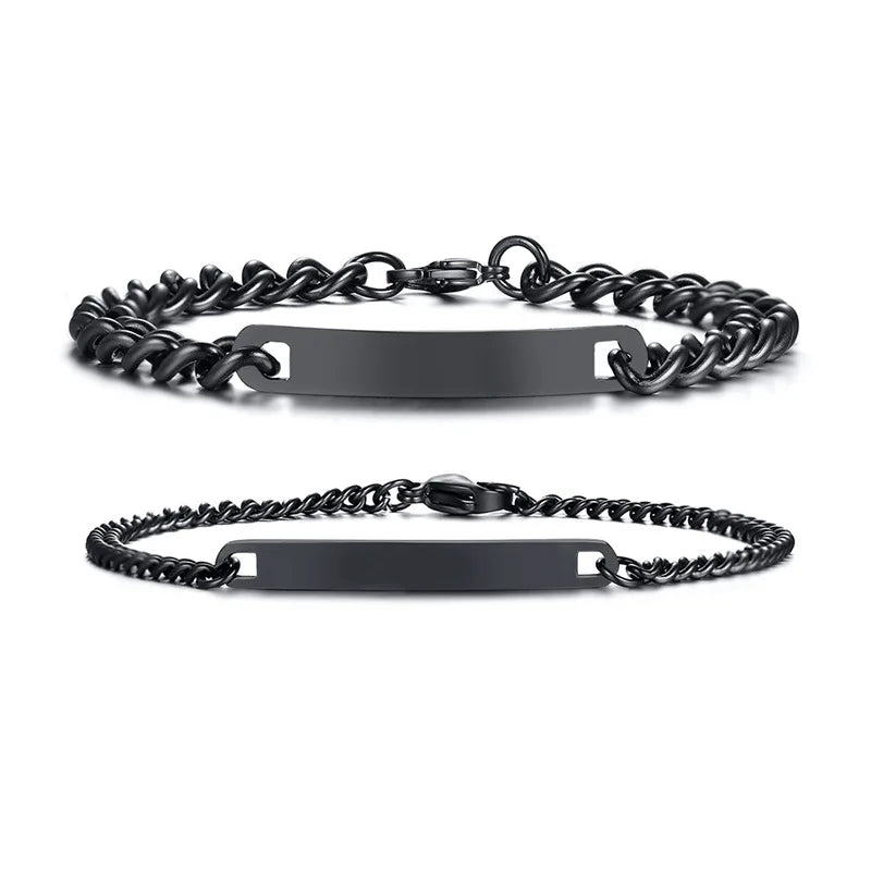 BINSHUO Wholesale Personalized Name Jewelry Women Men 4mm/7mm Custom Blank Stainless Steel Engraved Bracelet