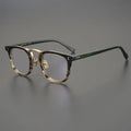 Top Quality Japanese Design Vintage Medium Gold Titanium Beam Acetate Glasses Frame  Luxury Top Quality Eyeglasses Eyewear Frame