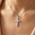Wholesale Charm Pendants Rhodium Plated Cubic Zirconia Cross God Retro Christian 925 Sterling Silver Unisex Fine Jewelry